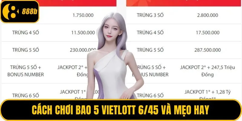 Cách chơi bao 5 Vietlott 6/45
